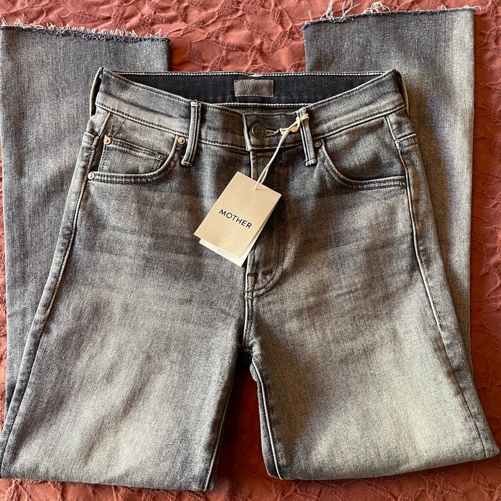 Mother insider crop step fray new